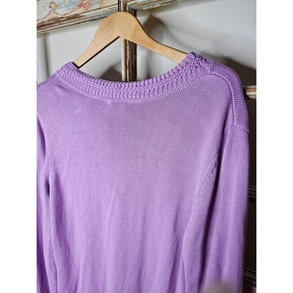 Cardigan by Isaac Mizrahi Purple Button Front Ladies size XL - Picture 11 of 11